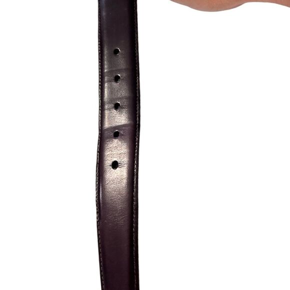 Trafalgar Classic Cordoba Leather Mahogany Dress Belt Solid Brass Buckle Size 36 - Picture 4 of 7